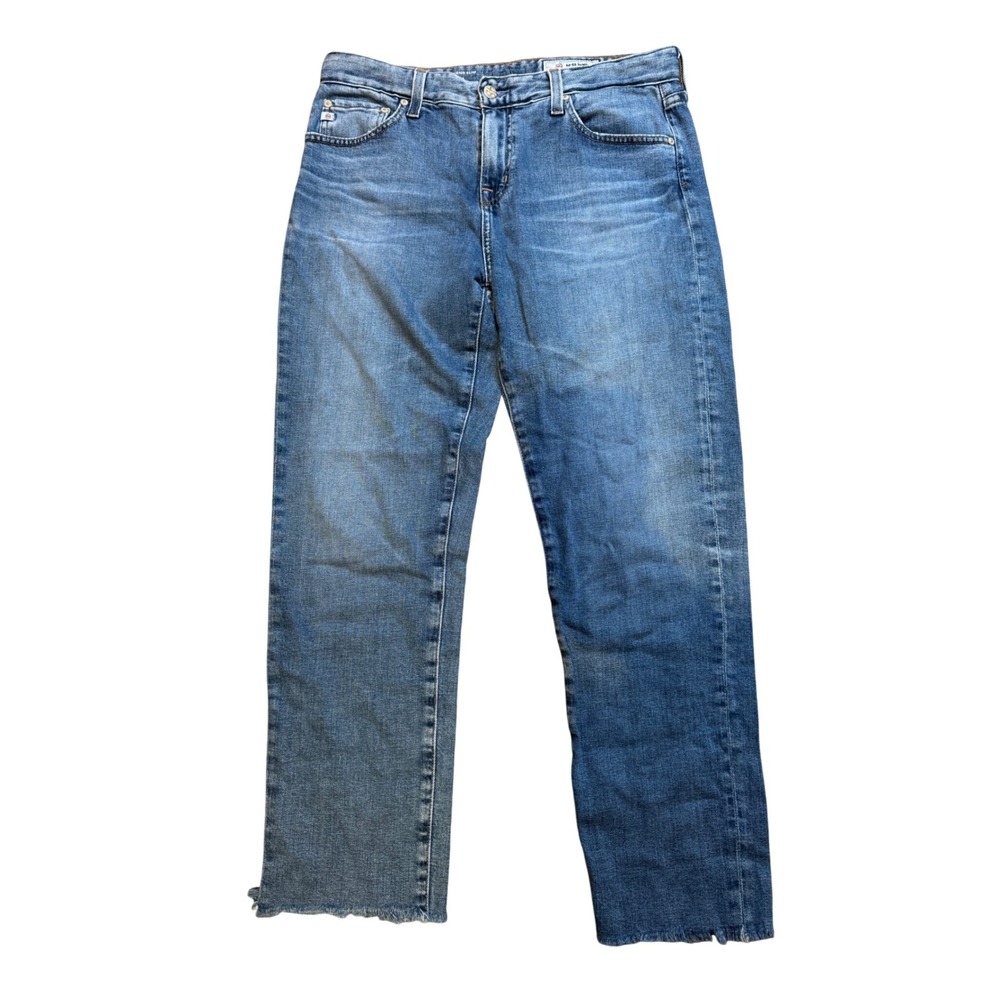 AG Adriano Goldschmied Ex Boyfriend Slim Jeans Medium Wash Raw Hem Women 28R